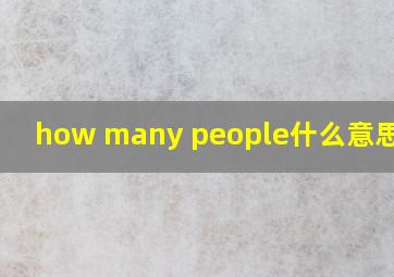 how many people什么意思中文